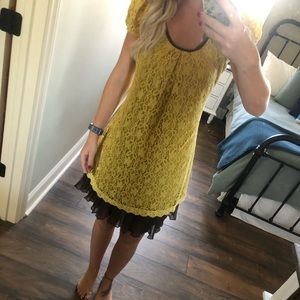 Cute Yellow Lace Dress